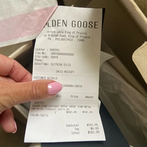 Golden Goose White Sneakers with Gray Star Accent. Worn once. - Picture 3 of 4